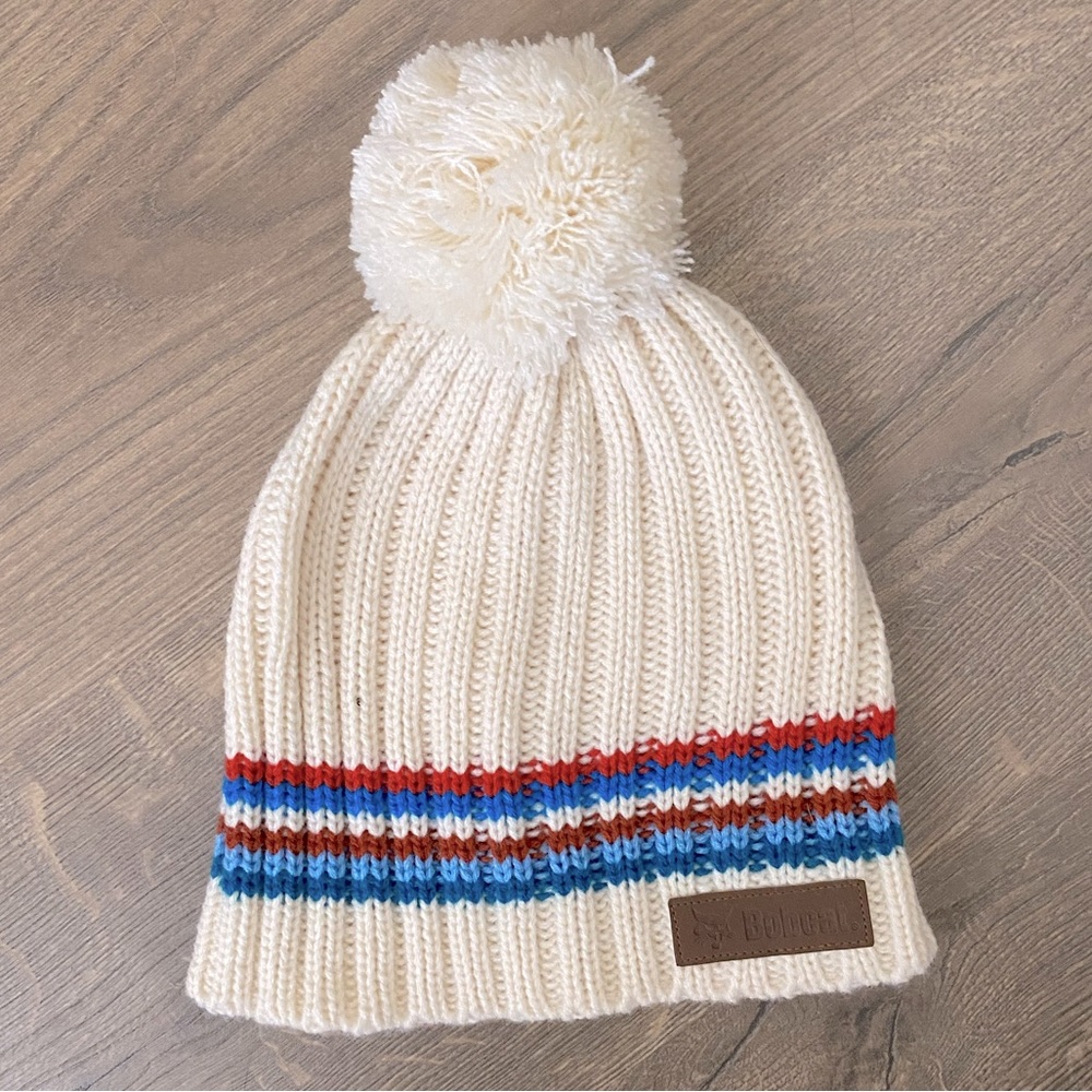 cream bobcat beanie